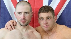 Two British Muscle Guys with Thick Uncut Dicks