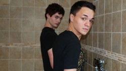 Jerking Uncut Cocks at College Urinal